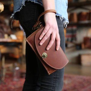 Personalized Women’s Fine Leather Envelope Clutch